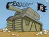 Cartoon: War and peace (small) by Tjeerd Royaards tagged war,peace,violence,conflict,military,humanity,tank,skulls,weapons