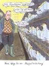 Cartoon: Braunfleckchen (small) by woessner tagged braunfleckchen,massentierhaltung,tiermast,tierschutz,geflügelhalter,umwelt,huhn,essen,fleisch,konsum,tierquälerei