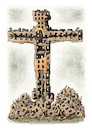 Cartoon: Crucifix. Ukrainian Golgotha (small) by kusto tagged war ukraine russia terror