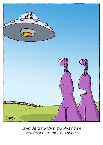 Cartoon: Kuh.F.O. (medium) by MosesCartoons tagged alien,aliens,ufo,planet,earth,invasion,flying,cow,diebstahl,theft,escape,flucht,mosescartoons,alien,aliens,ufo,planet,earth,invasion,flying,cow,diebstahl,theft,escape,flucht,mosescartoons