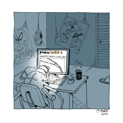 Cartoon: Longlegs (medium) by MosesCartoons tagged spider,web,search,longlegs,tarantula,internet,www,computer,spinne,suche