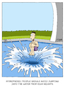 Cartoon: Hydrophobic (small) by MosesCartoons tagged water,swimming,waterrepellent,pool,jump,mosescartoons