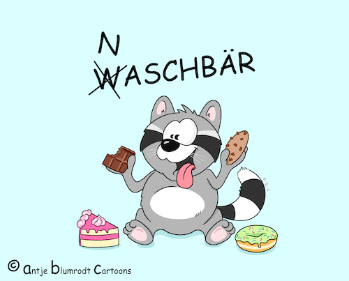 Cartoon: Der ?aschbär (medium) by a-b-c tagged waschbär,naschen,süßigkeiten,waschbär,naschen,süßigkeiten