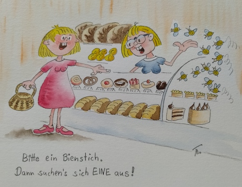 Cartoon: Bienstich (medium) by Bubi007 tagged mensch,und,tier