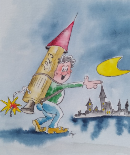 Cartoon: letzte Rakete (medium) by Bubi007 tagged neues,jahr