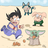 Cartoon: Happy Goku Day (small) by Fifu tagged dragonball,goku,starwars,disney,crossover,comic,fanart,movies,manga,anime