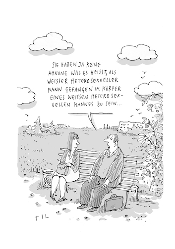 Cartoon: Gefangener (medium) by Til Mette tagged weisser,alter,mann