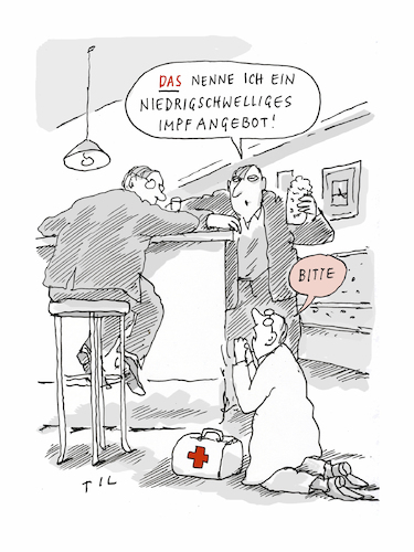 Cartoon: Impfangebot (medium) by Til Mette tagged impfen,corona