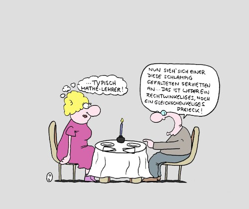 Cartoon: Typisch Mathelehrer (medium) by CartoonMadness tagged restaurant,mathelehrer,servietten,math2022