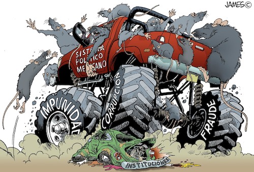 Cartoon: El rey del camino (medium) by JAMEScartoons tagged corrupcion,impunidad,rata