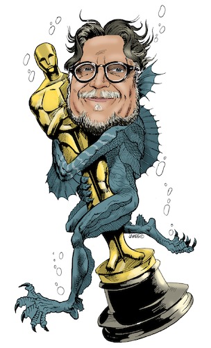 Cartoon: Guillermo del Toro (medium) by JAMEScartoons tagged guillermo,del,toro,oscar