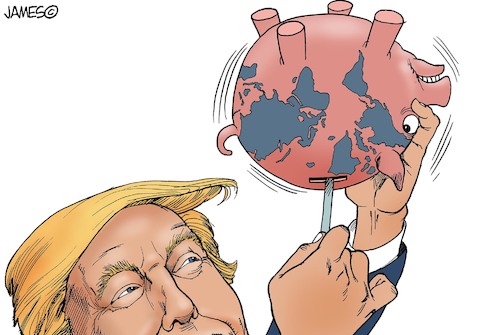 Cartoon: Hombre de Negocios (medium) by JAMEScartoons tagged donald,trump,mundo,aranceles