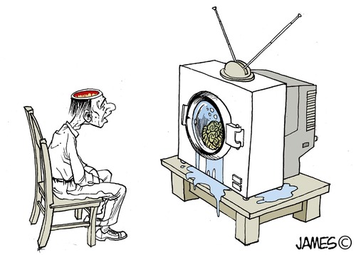 Cartoon: Publicidad politica (medium) by JAMEScartoons tagged lavadora,television,cerebro,elecciones,votaciones,politicos,candidatos,partidos,james,cartonista,jaime,mercado