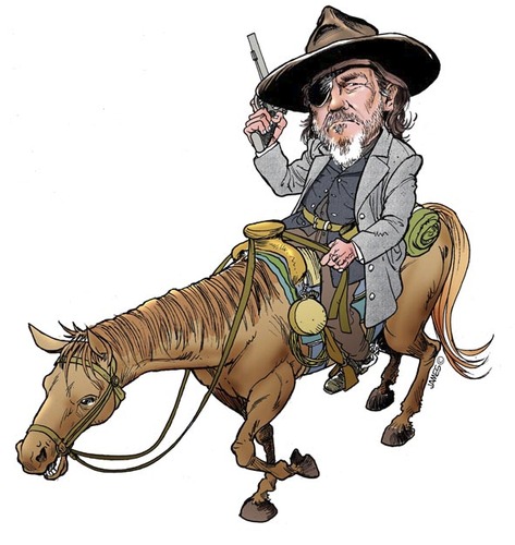 Cartoon: True grit (medium) by JAMEScartoons tagged jeff,bridges,true,grit,cowboy,vaquero