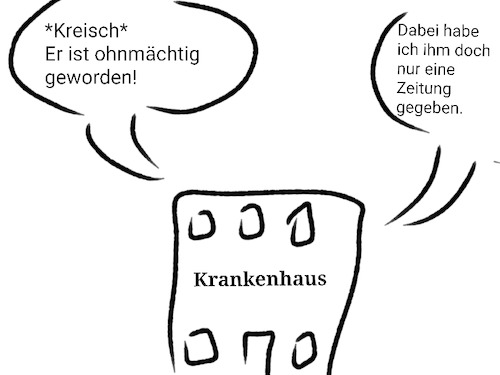 Cartoon: Nachrichten (medium) by Apilonius64 tagged nachricht,zeitung,welt,krankenhaus,ohnmacht,katastrophe,situation,krieg