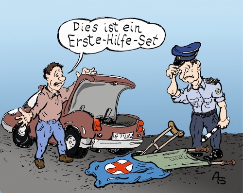 Cartoon: Autoapotheke (medium) by Back tagged autoapotheke,auto,kfz,verkehrspolizei