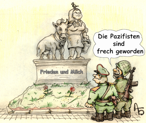 Cartoon: das Denkmal (medium) by Back tagged frieden,krieg,pazifismus