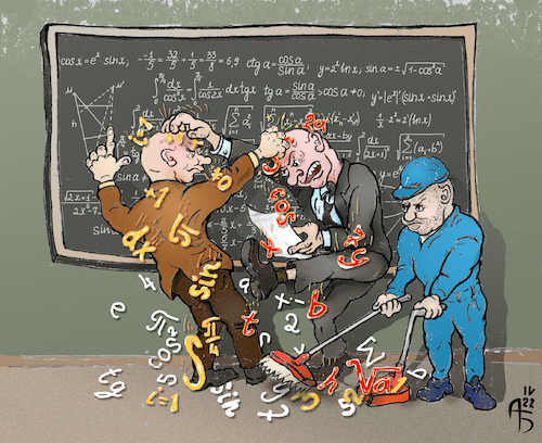 Cartoon: Discussion (medium) by Back tagged math2022