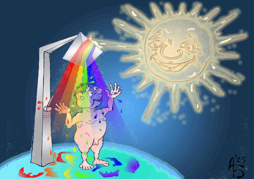 Cartoon: Dusche (medium) by Back tagged dusche,cartoon,range,palette,spektrum,color,farbe,reichweite