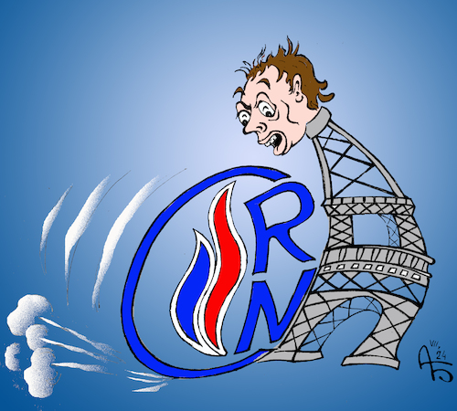 Cartoon: Kollision von rechts (medium) by Back tagged frankreich,france,wahlen
