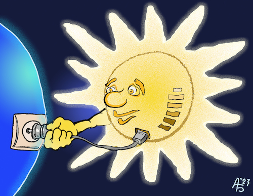 Cartoon: Ladung (medium) by Back tagged ladung,sommer,energie,sonne,zukunft,futur,sun,future,energy
