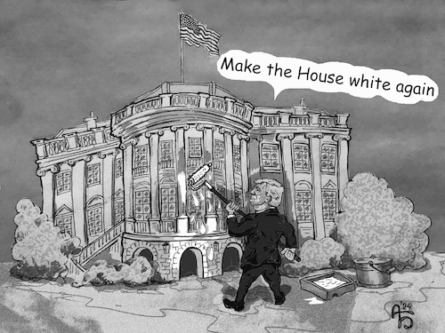 Cartoon: Make the House white again (medium) by Back tagged amerika,america,usa,trump