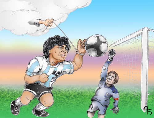 Cartoon: Maradona (medium) by Back tagged argentina,maradona,australia,fußball,soccer,football