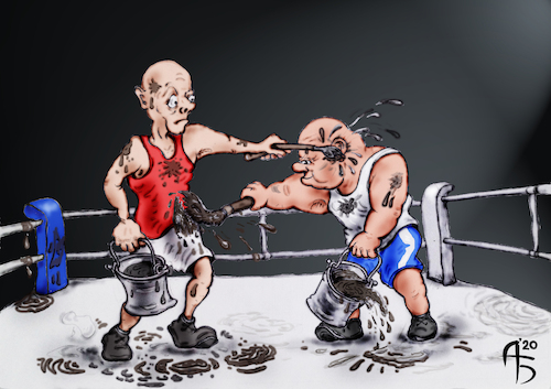 Cartoon: Meinungsaustausch (medium) by Back tagged meinungsaustausch,verhandlung,streit,konflikt,dialog,gespräch,konversation