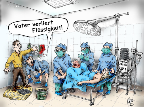 Cartoon: Partnergeburten (medium) by Back tagged familie,medizin,gesellschaft,partnergeburten,schwangerschaft,geburt