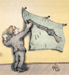 Cartoon: Die Waffe ist an der Wand. (small) by Back tagged waffe,gewehr,knarre,konflikt,welt