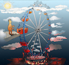 Cartoon: Ferris wheel (small) by Back tagged lebenszyklus,existenz,dasein,bestehen,leben,vorkommen,wesen,existence,entity,subsistence,being,life,essence