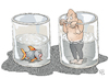 Cartoon: Halb voll oder halb leer? (small) by Back tagged ausblick,leben,cartoon,meinung,pessimismus,optimismus,situation