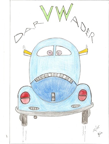 Cartoon: darVWader   der KÄFER rollt (medium) by skätschup tagged ein,wagen,für,alle,vw,volkswagen,käfer