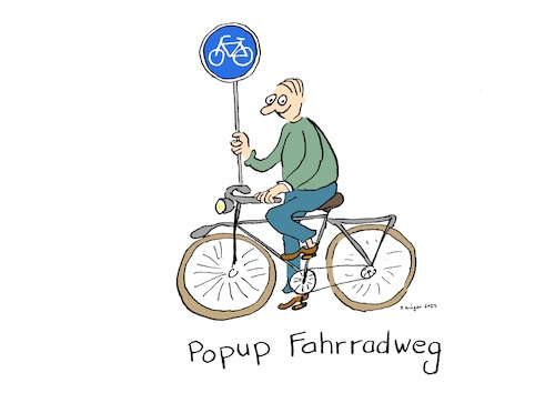 Cartoon: Popup Fahrradweg (medium) by Wackelpeter tagged fahrrad,freie,fahrt
