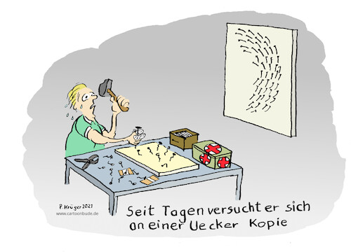 Cartoon: Uecker Kopie (medium) by Wackelpeter tagged uecker,kopie,handwerk