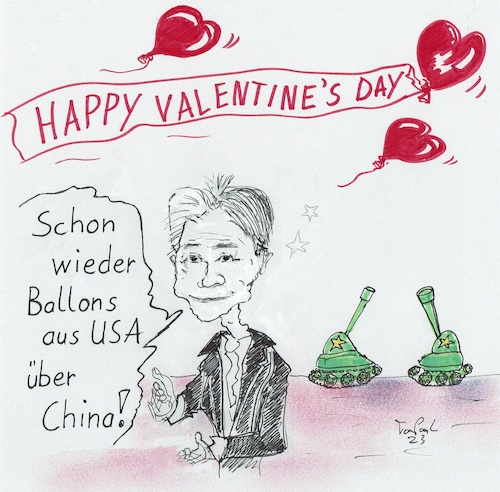 Cartoon: Spionageballons abschießen (medium) by TomPauLeser tagged ballon,spionage,spionageballons,china,usa