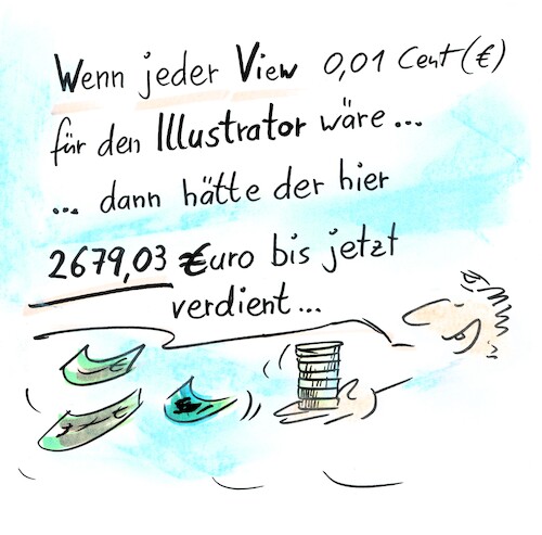 Cartoon: Eine faire win win win Idee (medium) by TomPauLeser tagged win,gewinn,tantieme,anteil,belohnung,view,künstler,gage