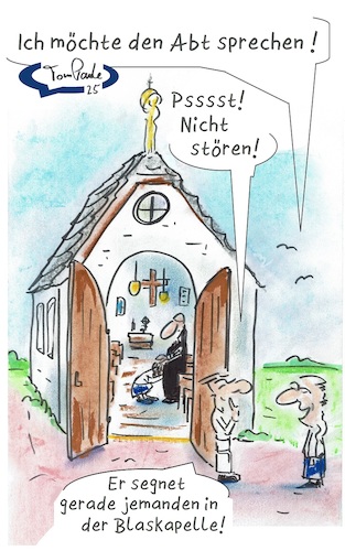 Cartoon: Sowas kommt von sowas (medium) by TomPauLeser tagged kapelle,kirche,pfarrer,priester,abt,sowas