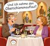 Cartoon: Techniker (small) by TomPauLeser tagged aubergine,technik,schiene,techniker,ober,auflauf,restaurant,gaststätte,dinner,essen,mahlzeit,bestellung,speisekarte