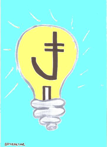 Cartoon: bulb and the symbol (medium) by Seydi Ahmet BAYRAKTAR tagged symbol,the,and,bulb