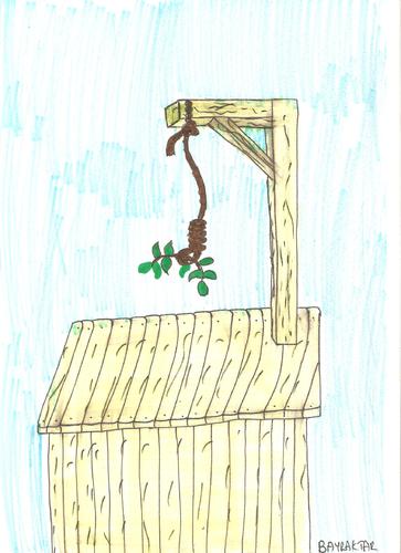 Cartoon: freedom from the branch on the g (medium) by Seydi Ahmet BAYRAKTAR tagged freedom,from,the,branch,on,gallows