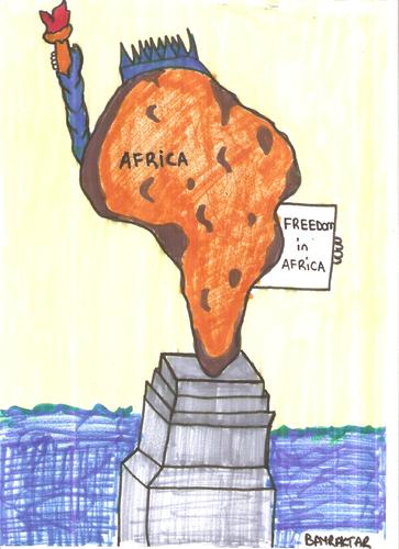 Cartoon: freedom in africa (medium) by Seydi Ahmet BAYRAKTAR tagged freedom,in,africa