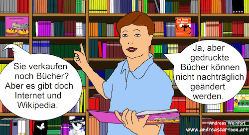 Cartoon: Cancel Culture (medium) by andreascartoon tagged buch,druck,zeitgeist,bücher,bücherei,bibliothek,original