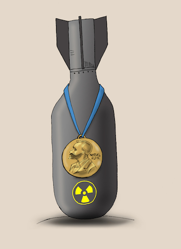 Cartoon: atom bomb (medium) by Tarasenko  Valeri tagged nobel,atom,bomb