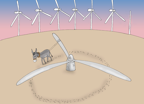 Cartoon: donkey (medium) by Tarasenko  Valeri tagged fan,wind,energy,donkey