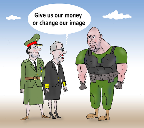 Cartoon: Dwayne Johnson (medium) by Tarasenko  Valeri tagged money,image,us,army