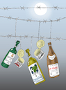Cartoon: front (small) by Tarasenko  Valeri tagged wine,bottles,wire,front