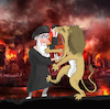 Cartoon: opposition (small) by Tarasenko  Valeri tagged iran,israel,war,escalation,lion,missiles