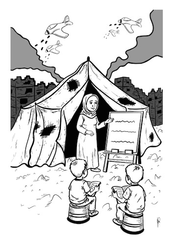 Cartoon: Children in war (medium) by sally cartoonist tagged conflicts,war