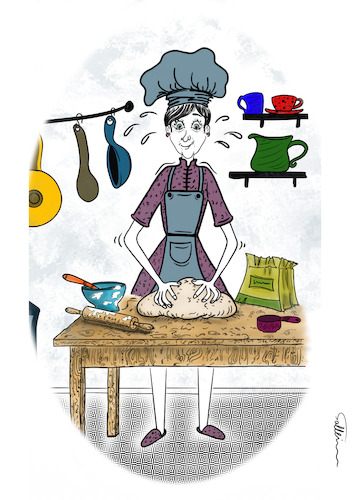Cartoon: Lady in the kitchen (medium) by sally cartoonist tagged lady,kitchen,cook,gastronomy,leisure,cartoon,caricature,lady,kitchen,cook,gastronomy,leisure,cartoon,caricature